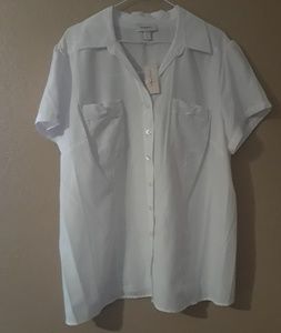 dressbarn short sleeved white blouse
